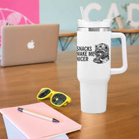 Funny Raccoon Eating Pizza Tumbler With Handle Snacks Make Me Nicer