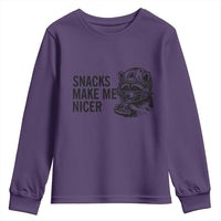 Funny Raccoon Eating Pizza Youth Sweatshirt Snacks Make Me Nicer