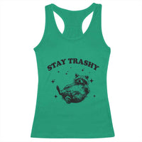 Funny Raccoon Meme Racerback Tank Top Stay Trashy