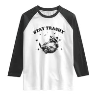 Funny Raccoon Meme Raglan Shirt Stay Trashy