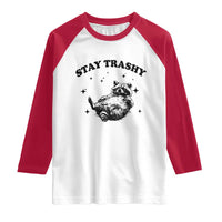 Funny Raccoon Meme Raglan Shirt Stay Trashy