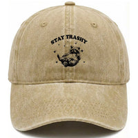 Funny Raccoon Meme Washed Cotton Baseball Cap Stay Trashy