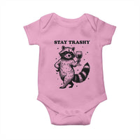 Stay Trashy Raccoon Baby Onesie Funny Raccoon Drinking Wine Meme