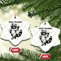 Stay Trashy Raccoon Ceramic Ornament Funny Raccoon Drinking Wine Meme
