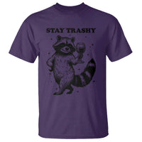 Stay Trashy Raccoon T Shirt Funny Raccoon Drinking Wine Meme