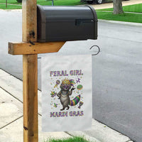 Mardi Gras Raccoon Garden Flag Feral Girl Mardi Gras