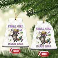 Mardi Gras Raccoon Ceramic Ornament Feral Girl Mardi Gras