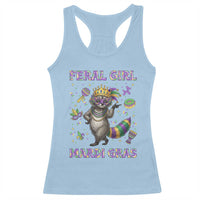 Mardi Gras Raccoon Racerback Tank Top Feral Girl Mardi Gras