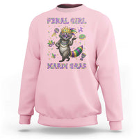 Mardi Gras Raccoon Sweatshirt Feral Girl Mardi Gras