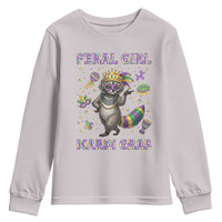 Mardi Gras Raccoon Youth Sweatshirt Feral Girl Mardi Gras