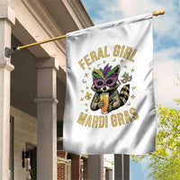 Mardi Gras Raccoon Garden Flag Feral Girl Mardi Gras Trash Panda