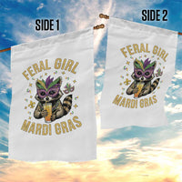 Mardi Gras Raccoon Garden Flag Feral Girl Mardi Gras Trash Panda