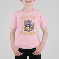 Mardi Gras Raccoon T Shirt For Kid Feral Girl Mardi Gras Trash Panda