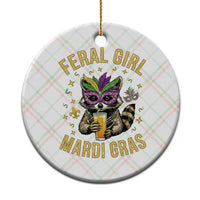 Mardi Gras Raccoon Ceramic Ornament Feral Girl Mardi Gras Trash Panda