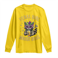 Mardi Gras Raccoon Long Sleeve Shirt Feral Girl Mardi Gras Trash Panda