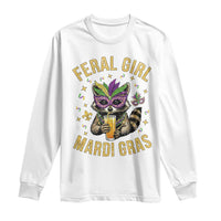 Mardi Gras Raccoon Long Sleeve Shirt Feral Girl Mardi Gras Trash Panda