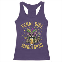 Mardi Gras Raccoon Racerback Tank Top Feral Girl Mardi Gras Trash Panda