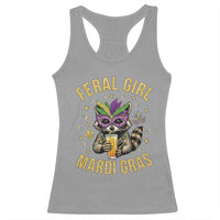 Mardi Gras Raccoon Racerback Tank Top Feral Girl Mardi Gras Trash Panda