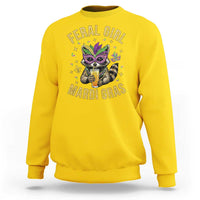 Mardi Gras Raccoon Sweatshirt Feral Girl Mardi Gras Trash Panda