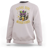 Mardi Gras Raccoon Sweatshirt Feral Girl Mardi Gras Trash Panda