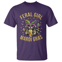 Mardi Gras Raccoon T Shirt Feral Girl Mardi Gras Trash Panda