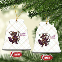 Mardi Gras Raccoon Ceramic Ornament Yee Haw Cowboy Mardi Gras Carnival Trendy Meme