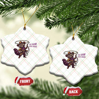 Mardi Gras Raccoon Ceramic Ornament Yee Haw Cowboy Mardi Gras Carnival Trendy Meme