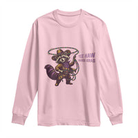 Mardi Gras Raccoon Long Sleeve Shirt Yee Haw Cowboy Mardi Gras Carnival Trendy Meme