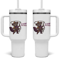 Mardi Gras Raccoon Tumbler With Handle Yee Haw Cowboy Mardi Gras Carnival Trendy Meme