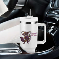 Mardi Gras Raccoon Tumbler With Handle Yee Haw Cowboy Mardi Gras Carnival Trendy Meme