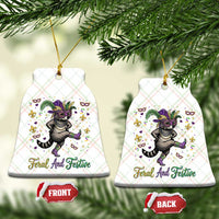 Mardi Gras Raccoon Ceramic Ornament Feral And Festive