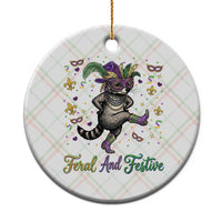 Mardi Gras Raccoon Ceramic Ornament Feral And Festive