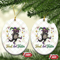 Mardi Gras Raccoon Ceramic Ornament Feral And Festive
