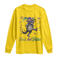Mardi Gras Raccoon Long Sleeve Shirt Feral And Festive
