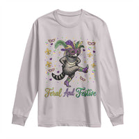 Mardi Gras Raccoon Long Sleeve Shirt Feral And Festive
