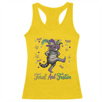 Mardi Gras Raccoon Racerback Tank Top Feral And Festive