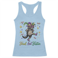 Mardi Gras Raccoon Racerback Tank Top Feral And Festive