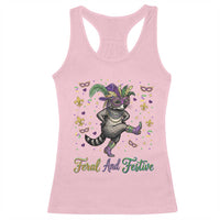 Mardi Gras Raccoon Racerback Tank Top Feral And Festive