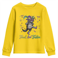 Mardi Gras Raccoon Youth Sweatshirt Feral And Festive