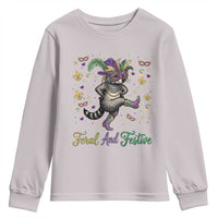 Mardi Gras Raccoon Youth Sweatshirt Feral And Festive