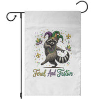 Mardi Gras Raccoon Garden Flag Feral And Festive Trased Panda