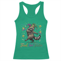 Mardi Gras Raccoon Racerback Tank Top Feral And Festive Trased Panda
