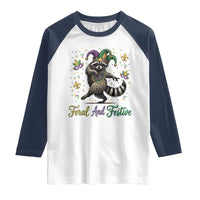 Mardi Gras Raccoon Raglan Shirt Feral And Festive Trased Panda