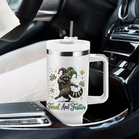 Mardi Gras Raccoon Tumbler With Handle Feral And Festive Trased Panda