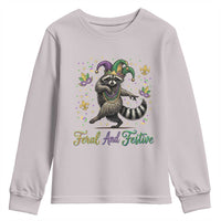 Mardi Gras Raccoon Youth Sweatshirt Feral And Festive Trased Panda