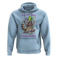 Mardi Gras Raccoon Hoodie Festive Vibes Feral Energy