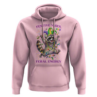 Mardi Gras Raccoon Hoodie Festive Vibes Feral Energy