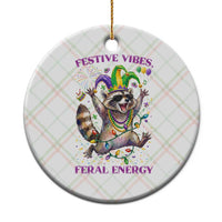 Mardi Gras Raccoon Ceramic Ornament Festive Vibes Feral Energy