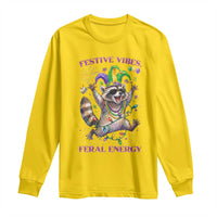 Mardi Gras Raccoon Long Sleeve Shirt Festive Vibes Feral Energy