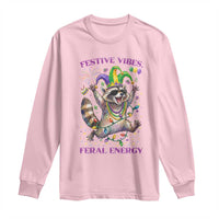 Mardi Gras Raccoon Long Sleeve Shirt Festive Vibes Feral Energy